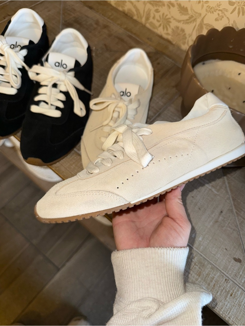 ALO Yoga Beige and White Women's Sneakers - Picture 2 of 3
